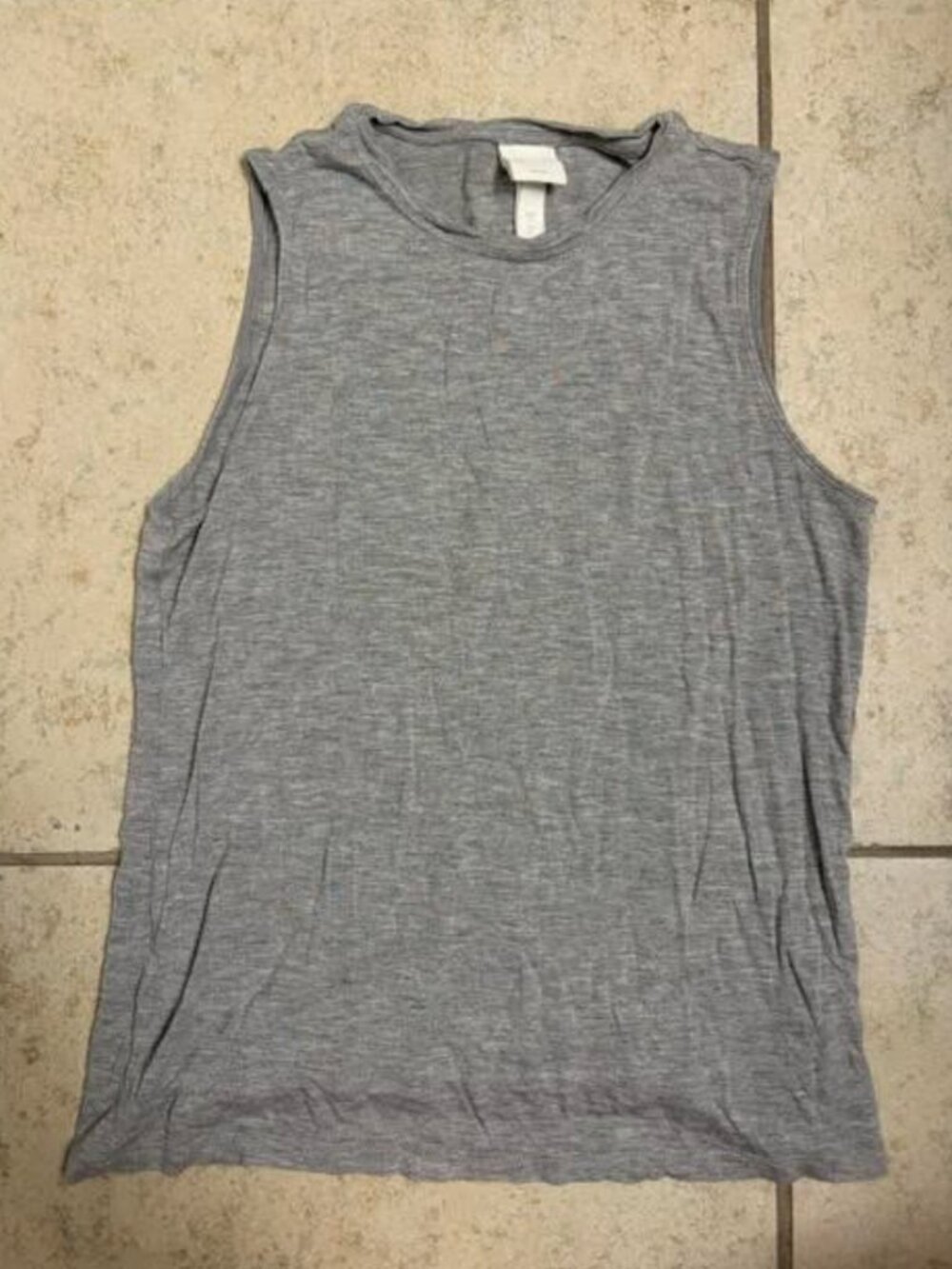 H&M Women's Basic Gray Tank Top Small Sleeveless Basic Wide Strap Lightweight